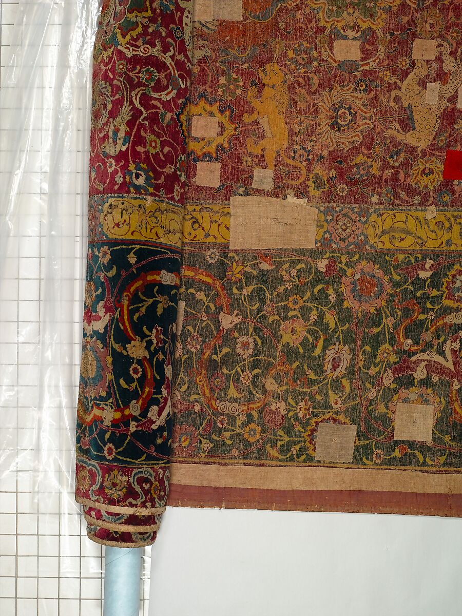 The Emperor's Carpet, Silk (warp and weft), wool (pile); asymmetrically knotted pile