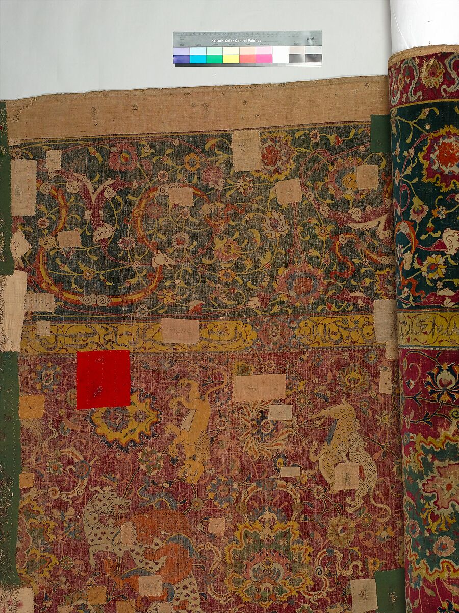 The Emperor's Carpet, Silk (warp and weft), wool (pile); asymmetrically knotted pile