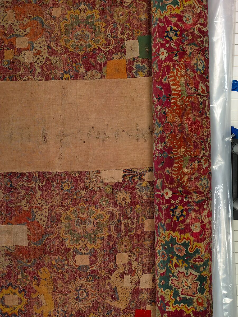 The Emperor's Carpet, Silk (warp and weft), wool (pile); asymmetrically knotted pile