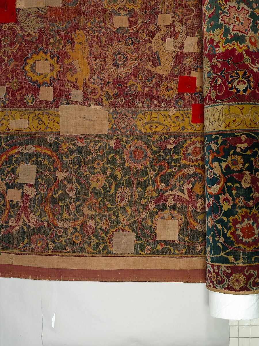 The Emperor's Carpet, Silk (warp and weft), wool (pile); asymmetrically knotted pile