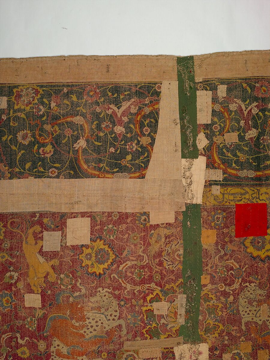 The Emperor's Carpet, Silk (warp and weft), wool (pile); asymmetrically knotted pile