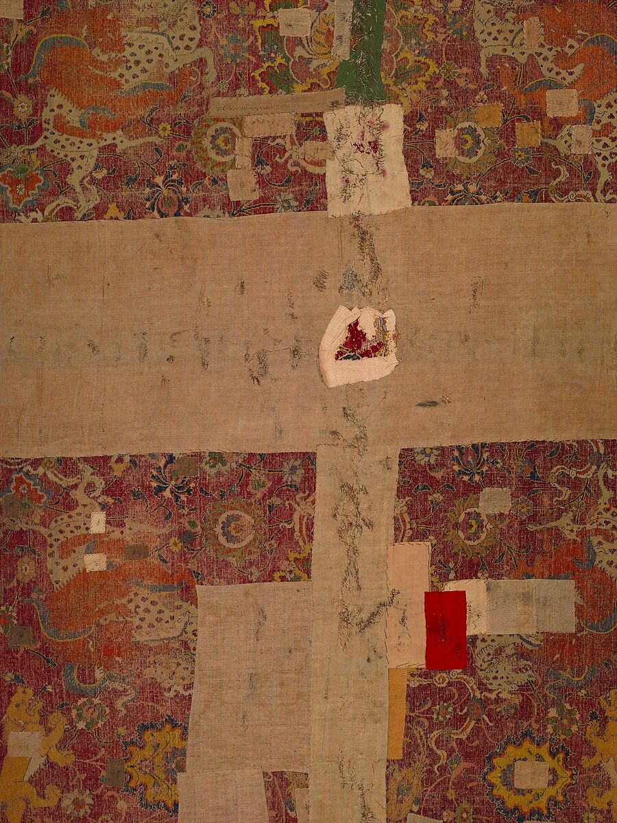 The Emperor's Carpet, Silk (warp and weft), wool (pile); asymmetrically knotted pile