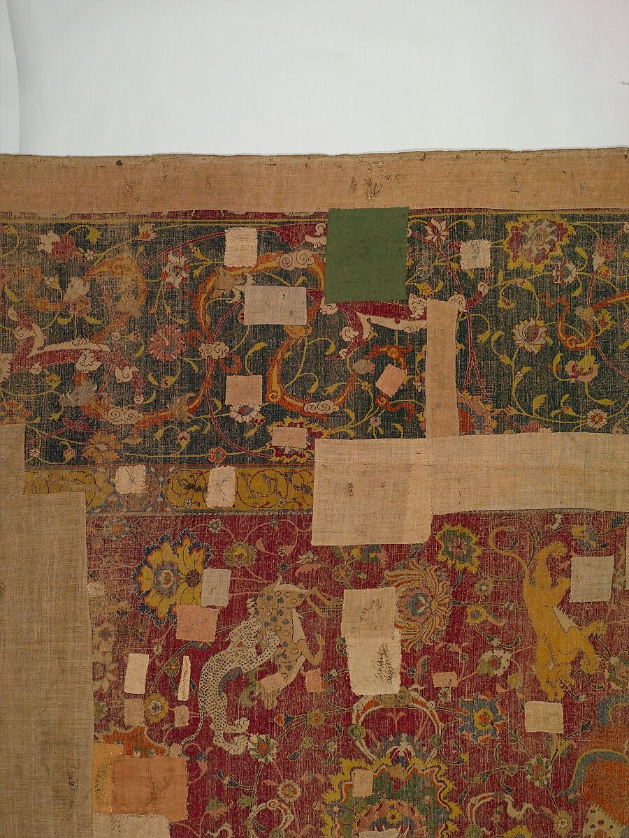 The Emperor's Carpet, Silk (warp and weft), wool (pile); asymmetrically knotted pile