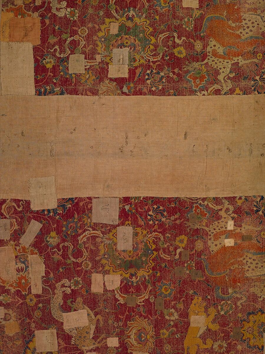 The Emperor's Carpet, Silk (warp and weft), wool (pile); asymmetrically knotted pile