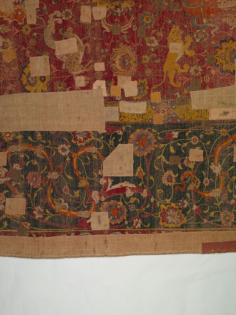 The Emperor's Carpet, Silk (warp and weft), wool (pile); asymmetrically knotted pile