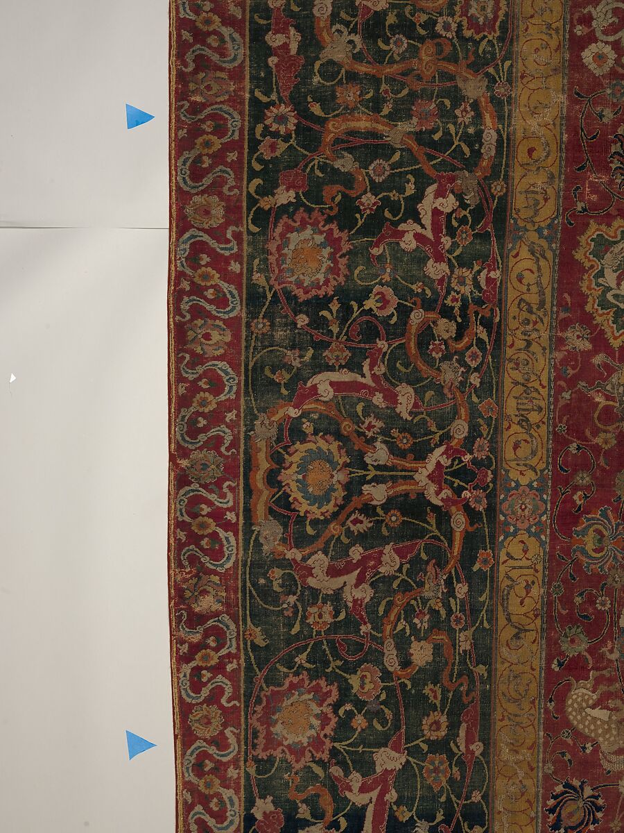 The Emperor's Carpet, Silk (warp and weft), wool (pile); asymmetrically knotted pile