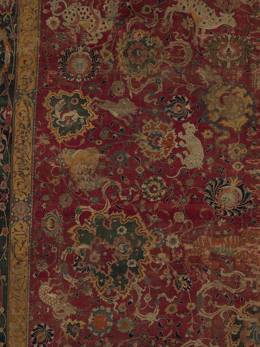 The Emperor's Carpet, Silk (warp and weft), wool (pile); asymmetrically knotted pile