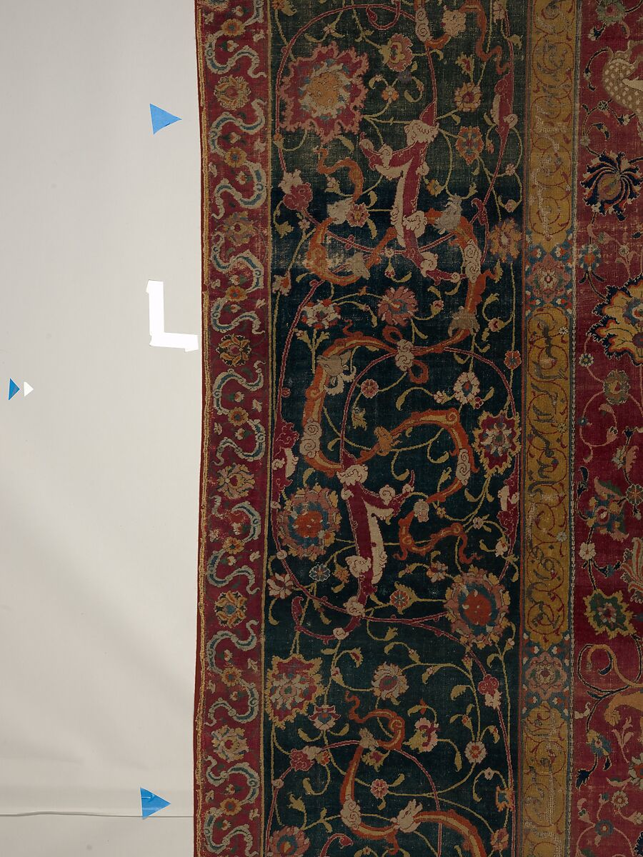 The Emperor's Carpet, Silk (warp and weft), wool (pile); asymmetrically knotted pile