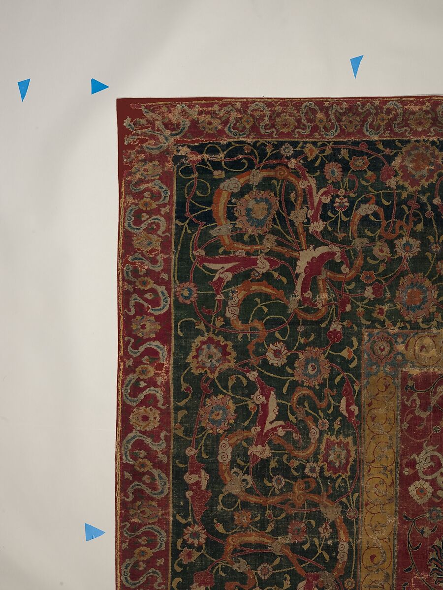 The Emperor's Carpet, Silk (warp and weft), wool (pile); asymmetrically knotted pile