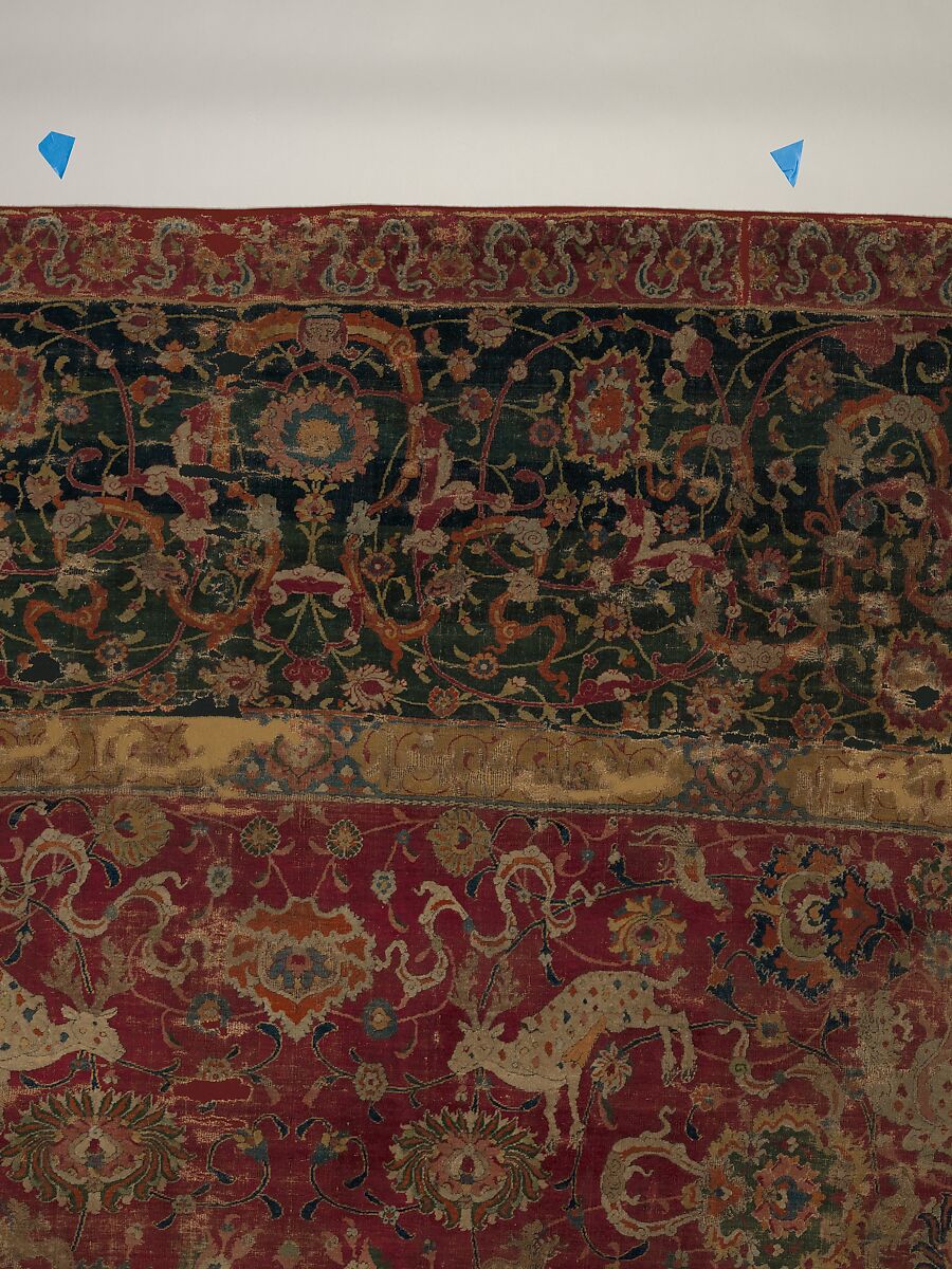 The Emperor's Carpet, Silk (warp and weft), wool (pile); asymmetrically knotted pile