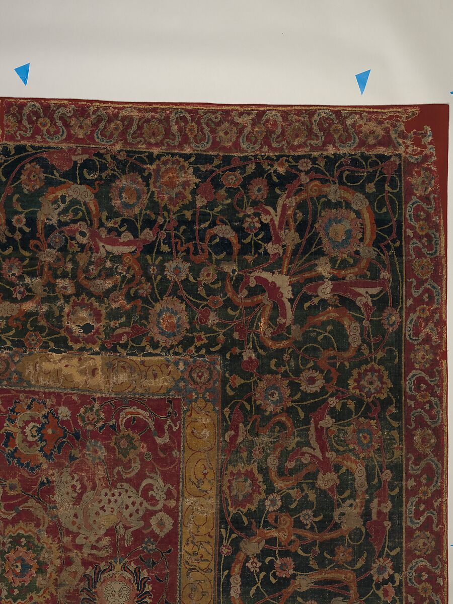 The Emperor's Carpet, Silk (warp and weft), wool (pile); asymmetrically knotted pile