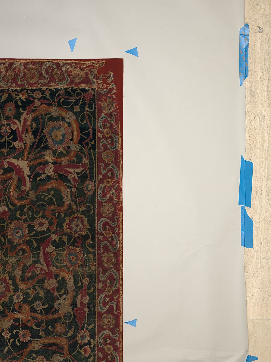 The Emperor's Carpet, Silk (warp and weft), wool (pile); asymmetrically knotted pile
