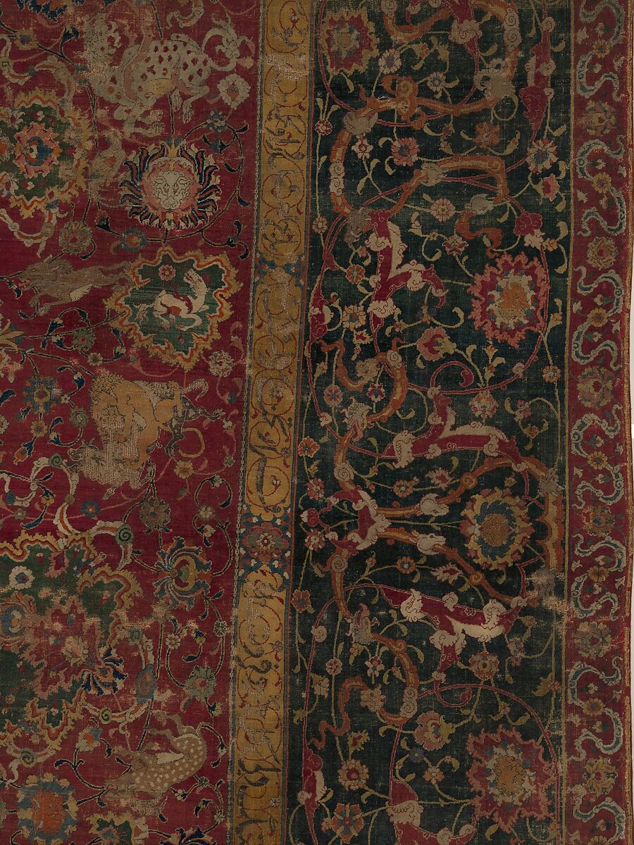 The Emperor's Carpet, Silk (warp and weft), wool (pile); asymmetrically knotted pile