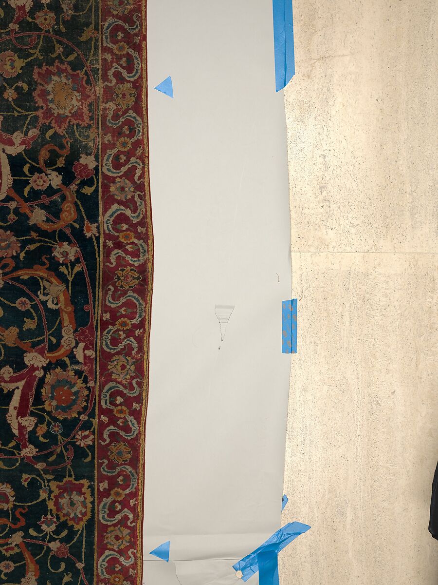 The Emperor's Carpet, Silk (warp and weft), wool (pile); asymmetrically knotted pile