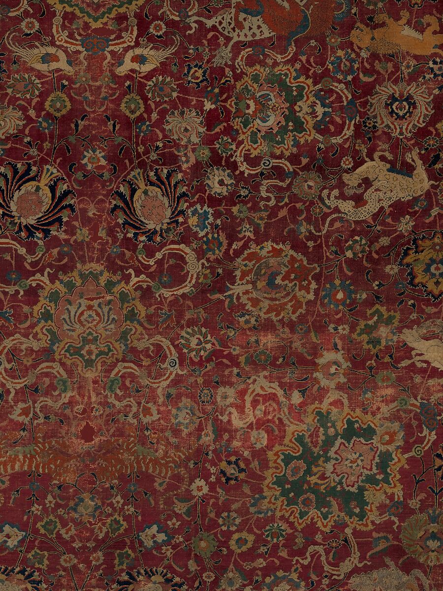 The Emperor's Carpet, Silk (warp and weft), wool (pile); asymmetrically knotted pile