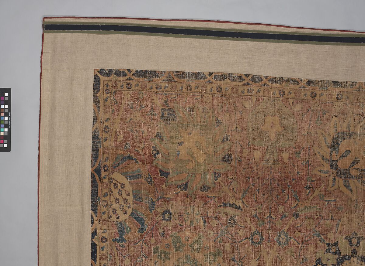 Vase Carpet, Cotton (warp and weft), silk (weft), wool (weft and pile); asymmetrically knotted pile