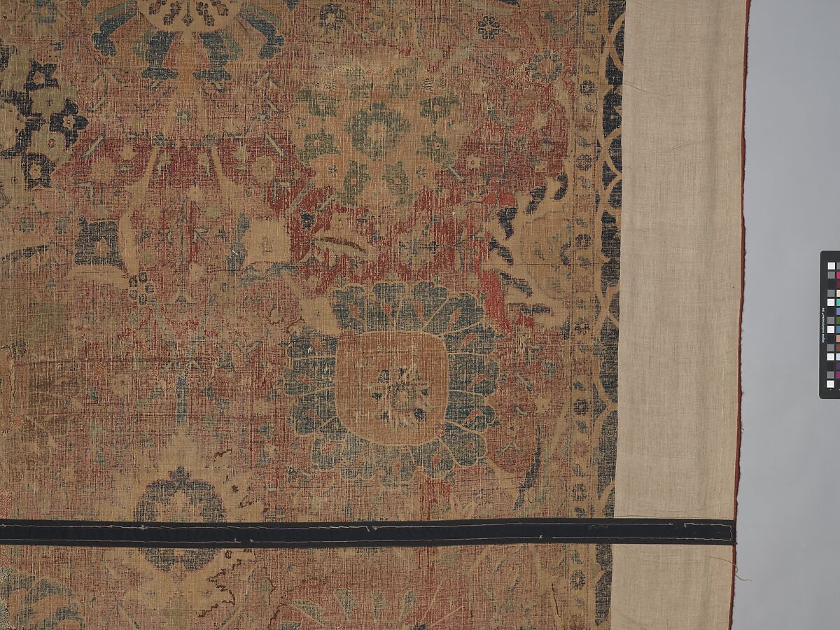 Vase Carpet, Cotton (warp and weft), silk (weft), wool (weft and pile); asymmetrically knotted pile