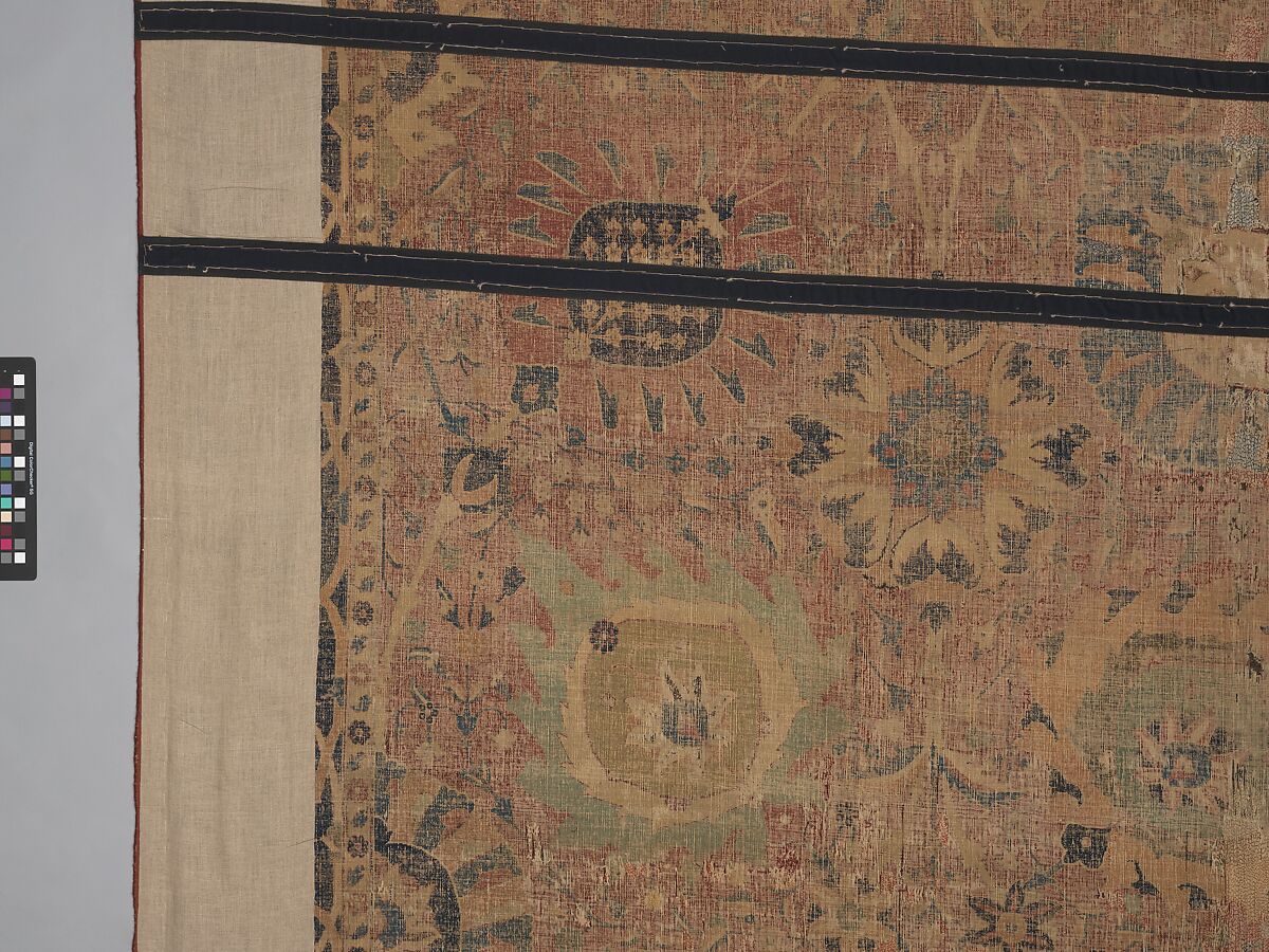 Vase Carpet, Cotton (warp and weft), silk (weft), wool (weft and pile); asymmetrically knotted pile