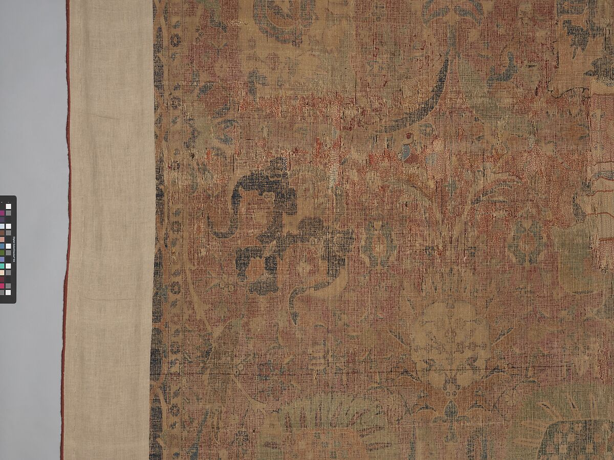 Vase Carpet, Cotton (warp and weft), silk (weft), wool (weft and pile); asymmetrically knotted pile