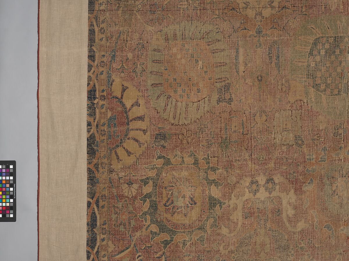 Vase Carpet, Cotton (warp and weft), silk (weft), wool (weft and pile); asymmetrically knotted pile