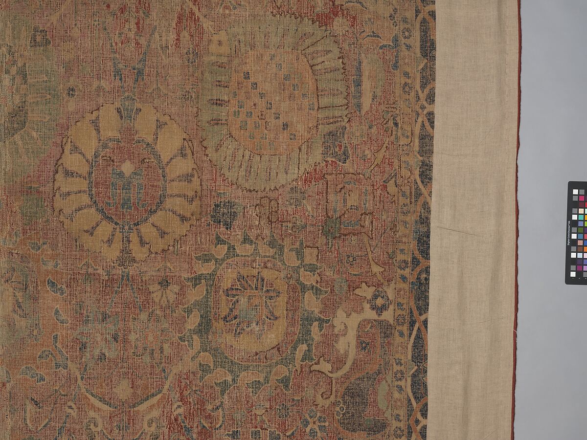 Vase Carpet, Cotton (warp and weft), silk (weft), wool (weft and pile); asymmetrically knotted pile