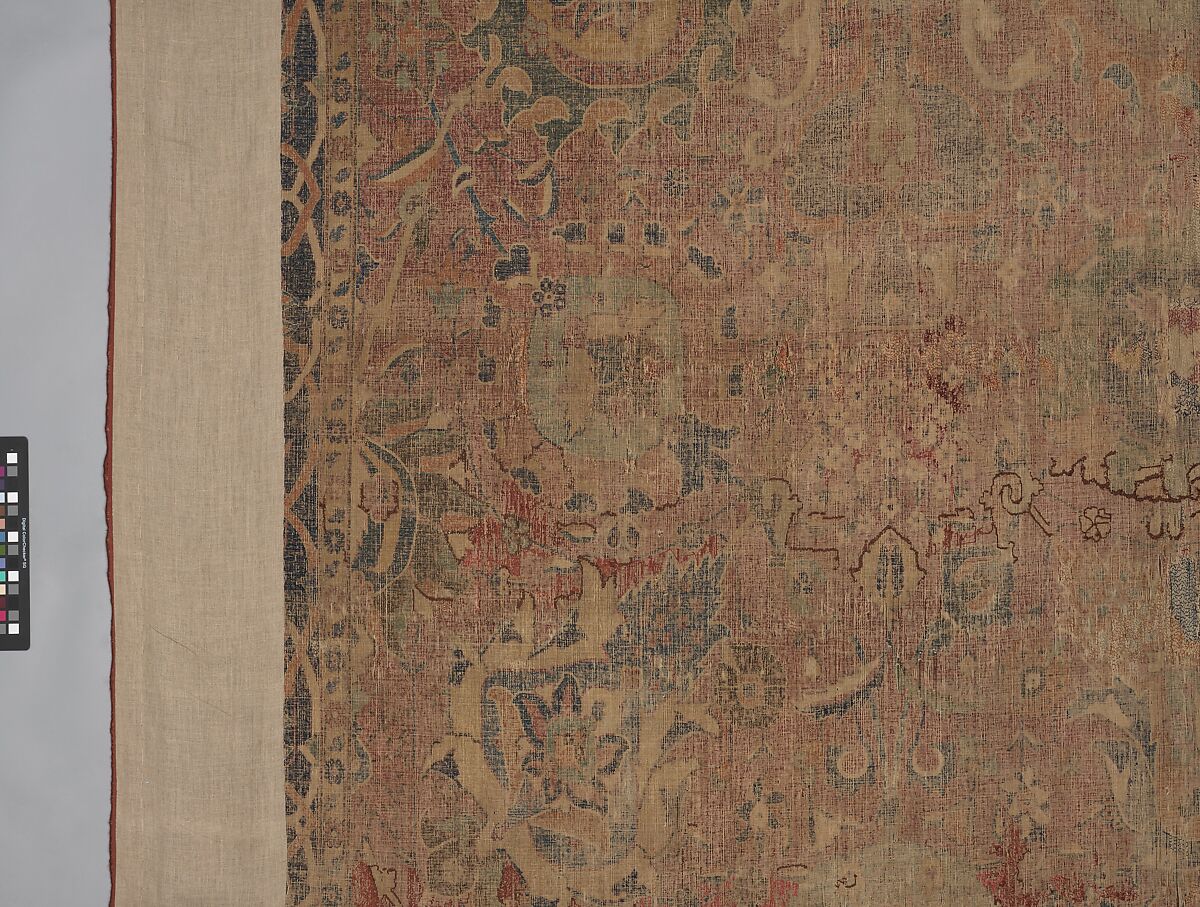 Vase Carpet, Cotton (warp and weft), silk (weft), wool (weft and pile); asymmetrically knotted pile