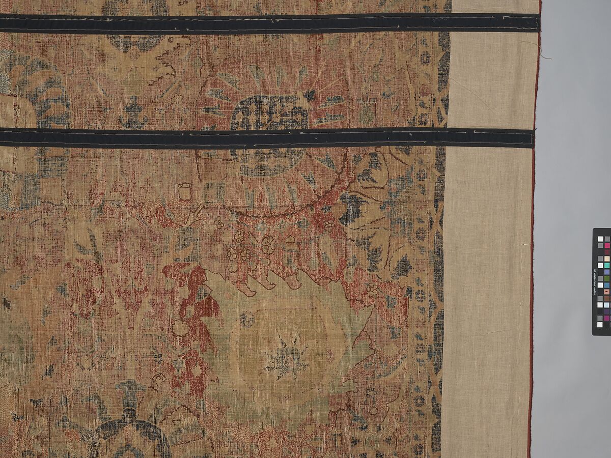 Vase Carpet, Cotton (warp and weft), silk (weft), wool (weft and pile); asymmetrically knotted pile