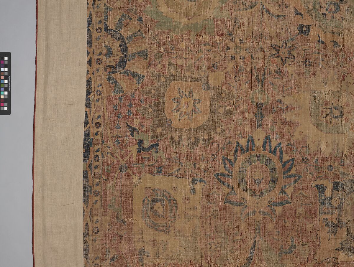 Vase Carpet, Cotton (warp and weft), silk (weft), wool (weft and pile); asymmetrically knotted pile