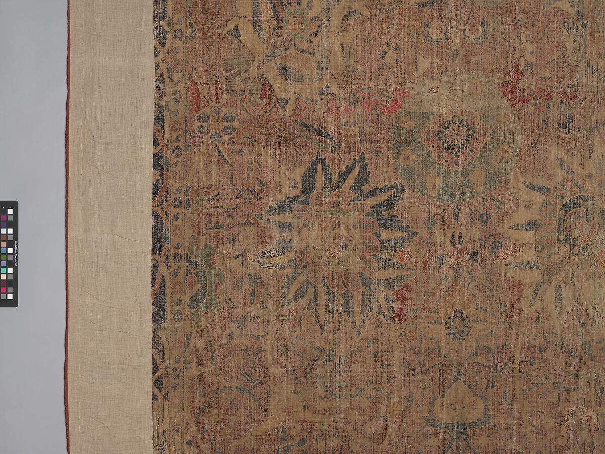 Vase Carpet, Cotton (warp and weft), silk (weft), wool (weft and pile); asymmetrically knotted pile