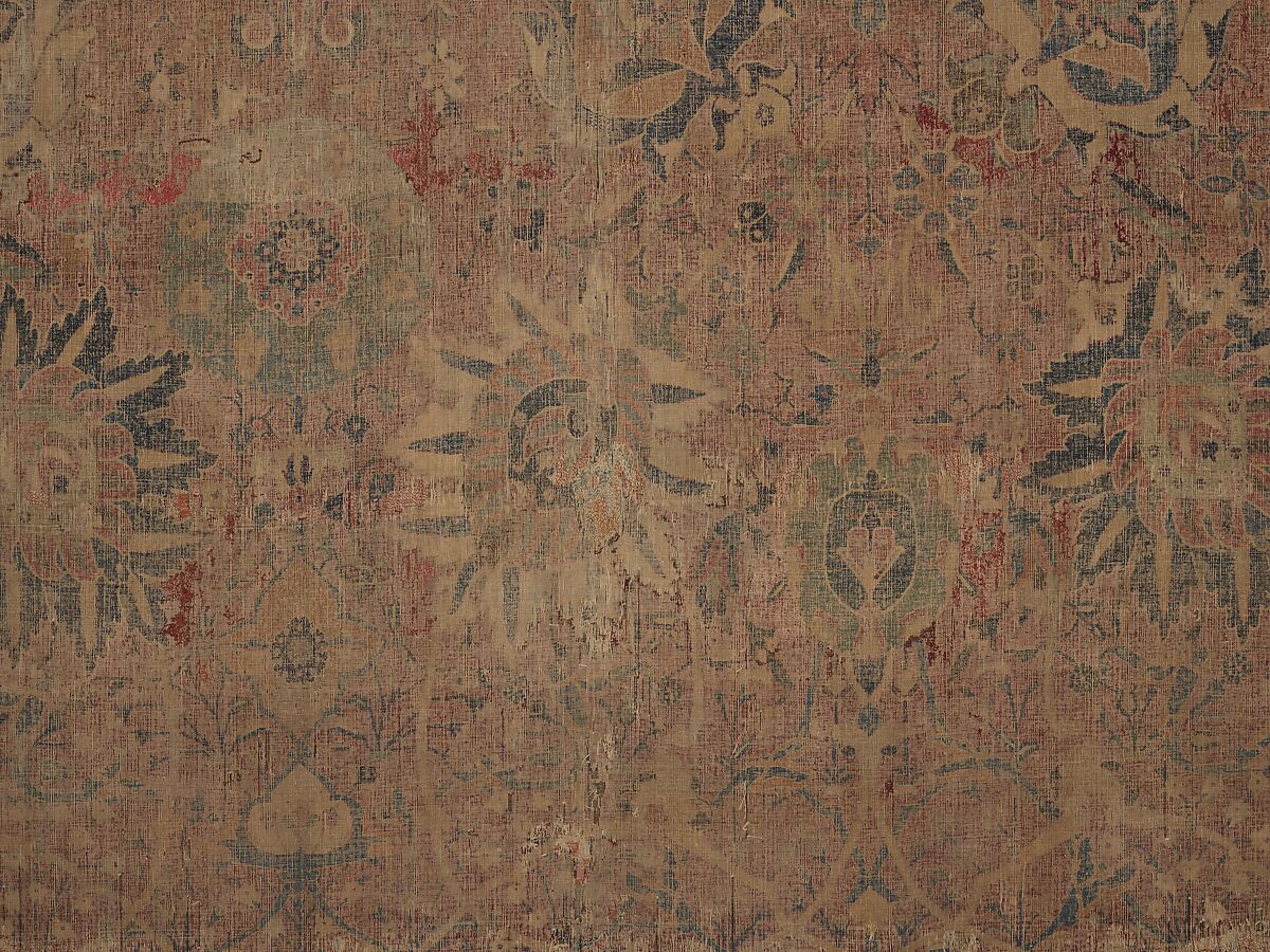 Vase Carpet, Cotton (warp and weft), silk (weft), wool (weft and pile); asymmetrically knotted pile