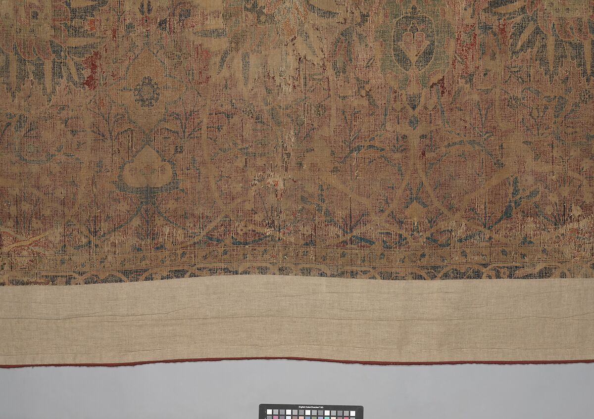 Vase Carpet, Cotton (warp and weft), silk (weft), wool (weft and pile); asymmetrically knotted pile