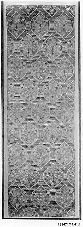 Textile Fragment, Silk, metal wrapped thread; lampas (kemha)