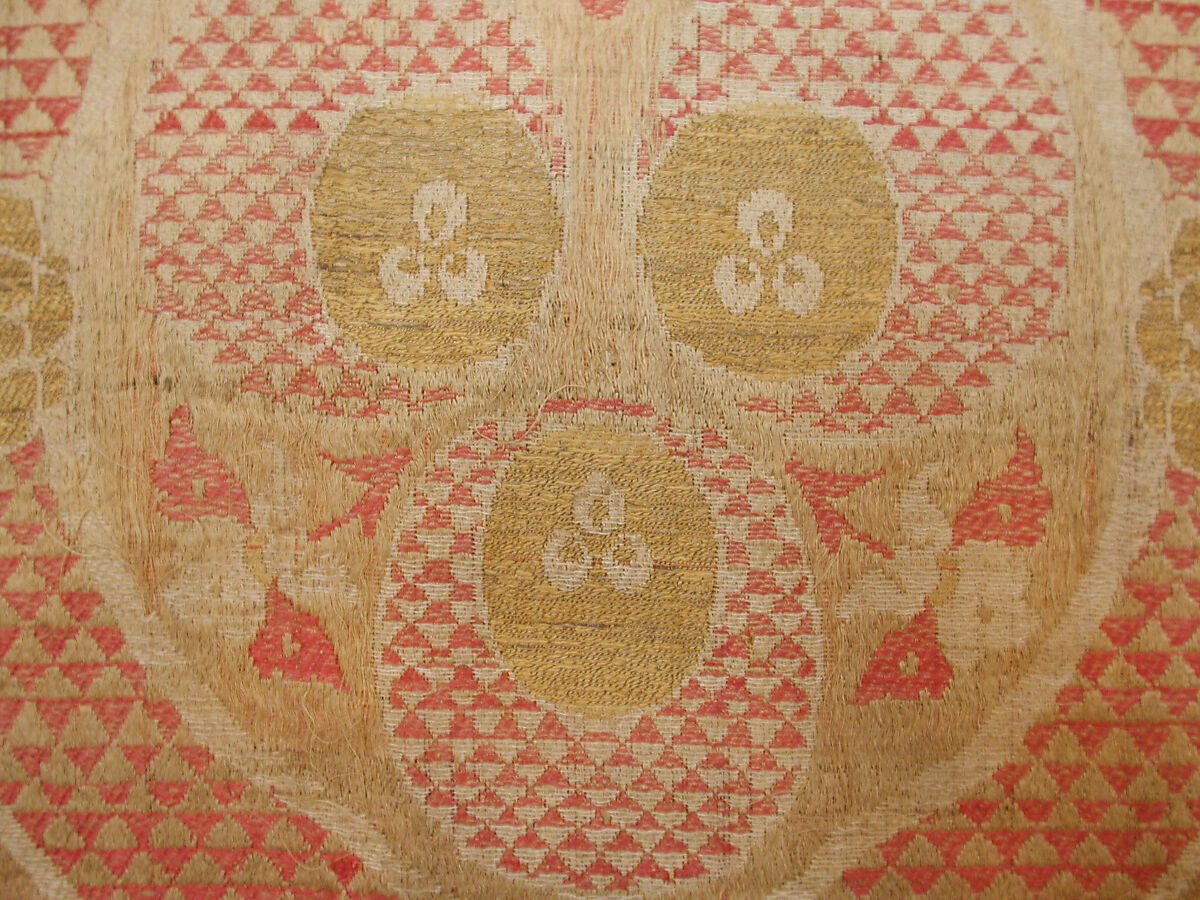 Textile Fragment, Silk, metal wrapped thread; lampas (kemha)