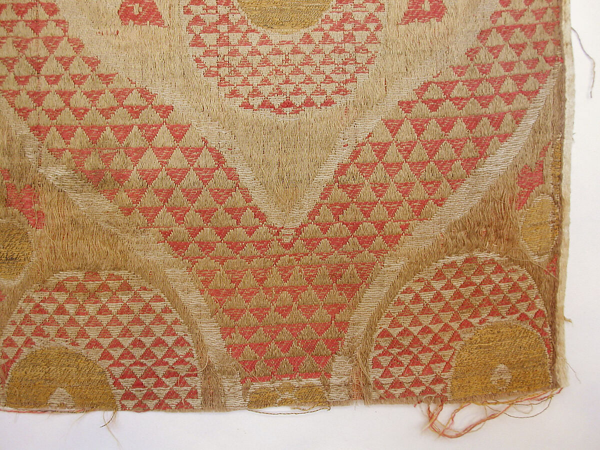 Textile Fragment, Silk, metal wrapped thread; lampas (kemha)