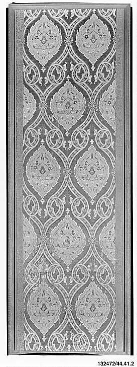 Textile Fragment, Silk, metal wrapped thread; lampas (kemha)