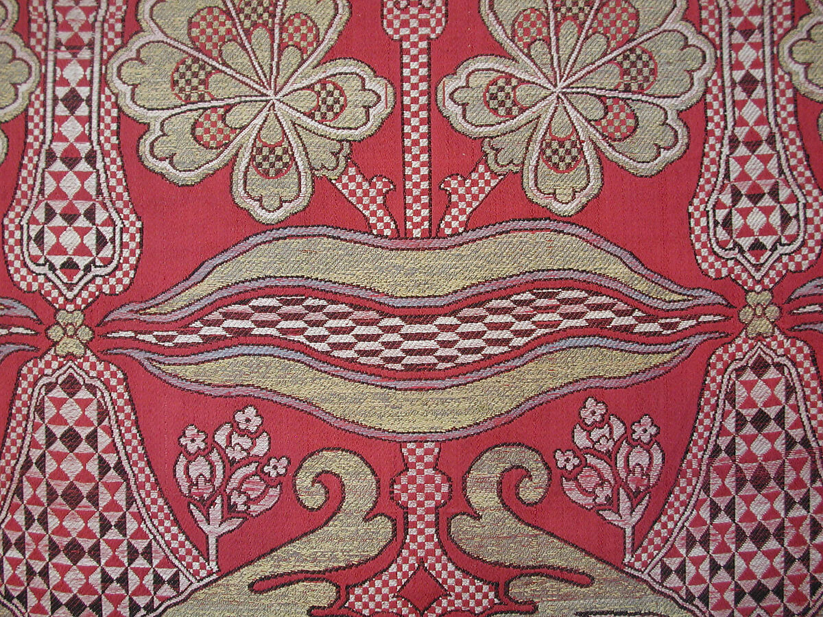 Loom Width with Floral and Tiger-stripe Design, Silk, metal wrapped thread; lampas (kemha)