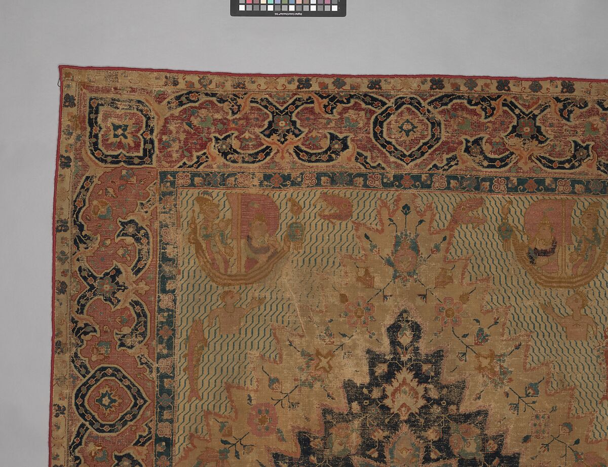 "Portuguese" Carpet with Maritime Scenes, Cotton (warp, weft, and pile); wool (pile); asymmetrically knotted pile