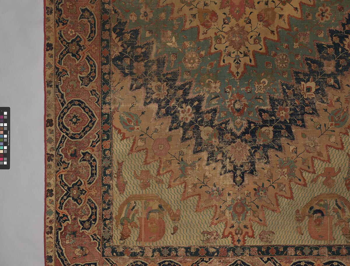 "Portuguese" Carpet with Maritime Scenes, Cotton (warp, weft, and pile); wool (pile); asymmetrically knotted pile