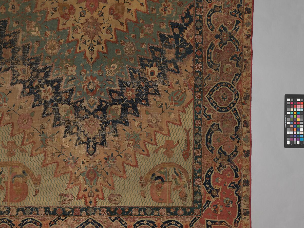 "Portuguese" Carpet with Maritime Scenes, Cotton (warp, weft, and pile); wool (pile); asymmetrically knotted pile