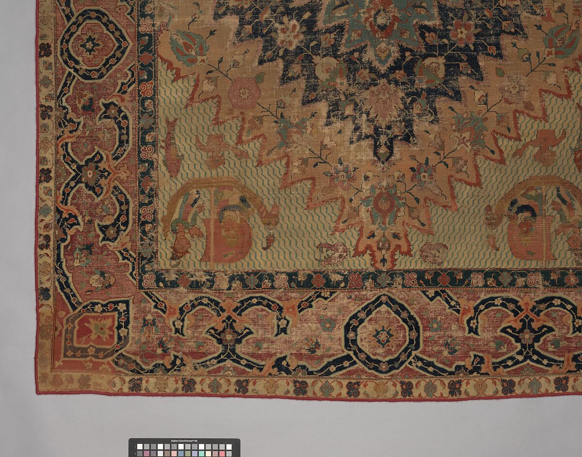 "Portuguese" Carpet with Maritime Scenes, Cotton (warp, weft, and pile); wool (pile); asymmetrically knotted pile