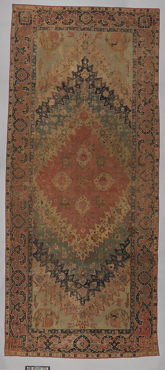 "Portuguese" Carpet with Maritime Scenes, Cotton (warp, weft, and pile); wool (pile); asymmetrically knotted pile 