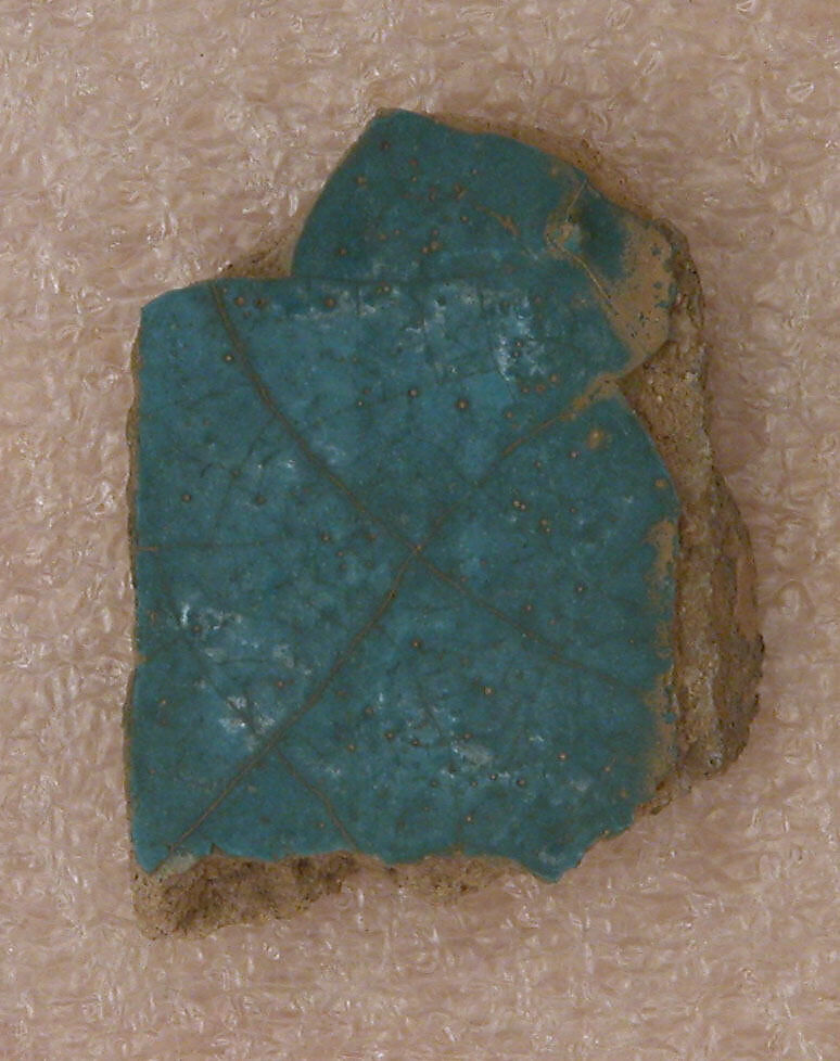 Tile Fragment, Stonepaste; glazed 