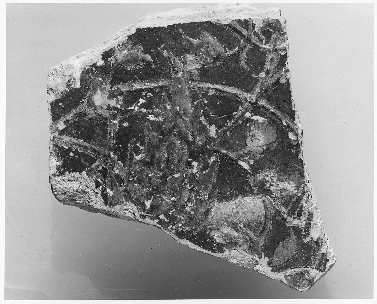 Fragment of a Wall Painting, Plaster; painted