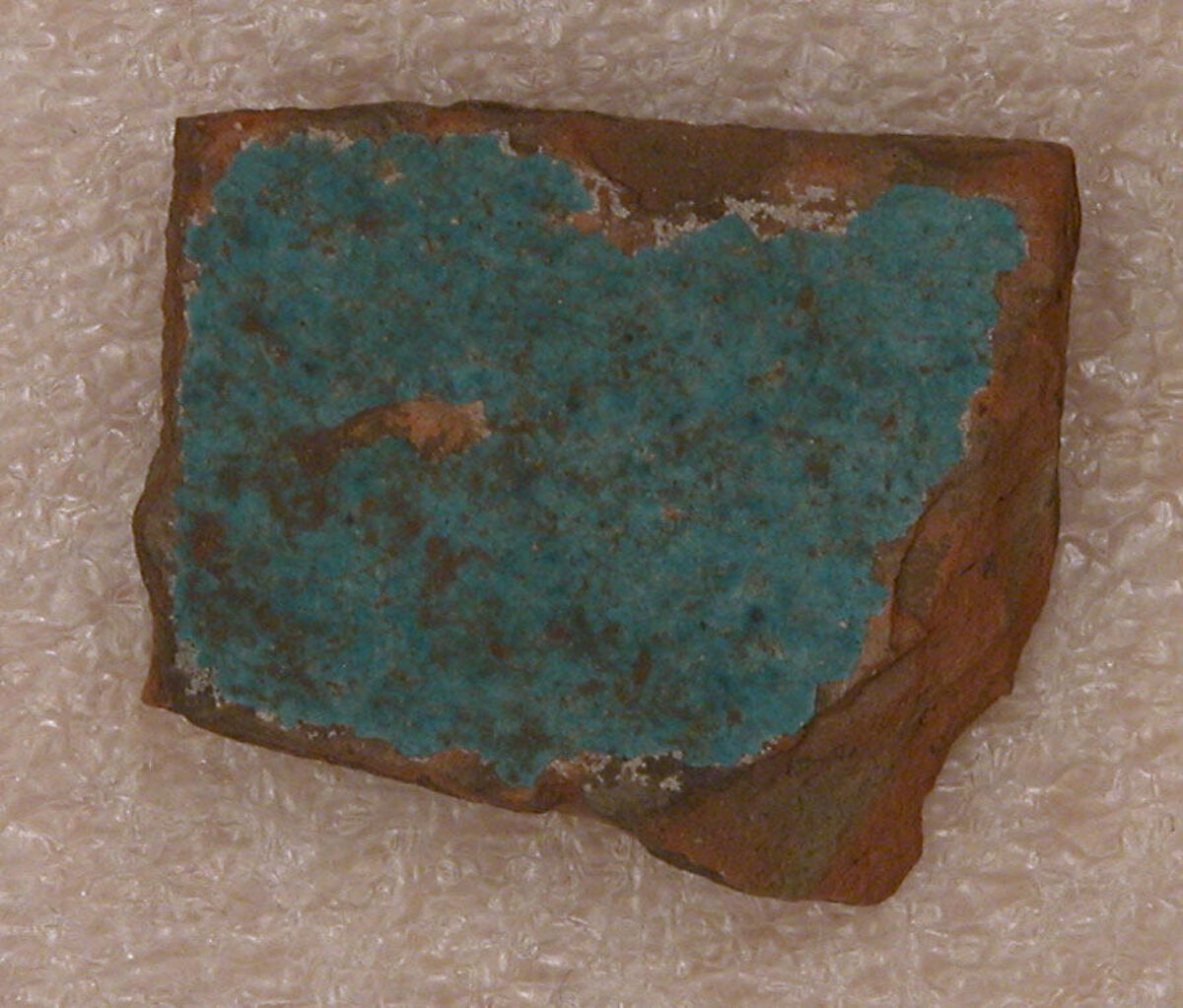 Tile Fragment, Stonepaste; polychrome painted under transparent glaze 