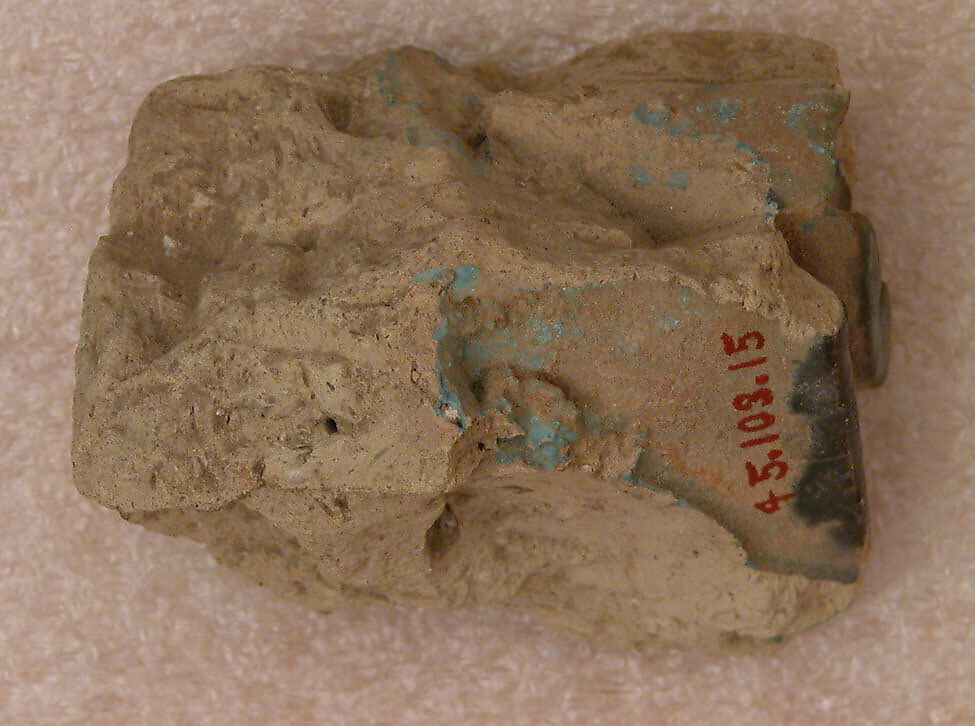 Tile Fragment, Stonepaste; polychrome painted under transparent glaze