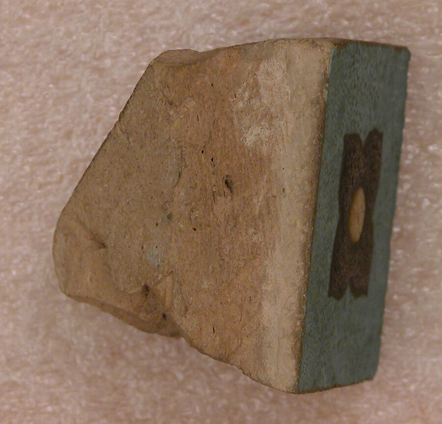 Tile Fragment, Stonepaste; polychrome painted under transparent glaze