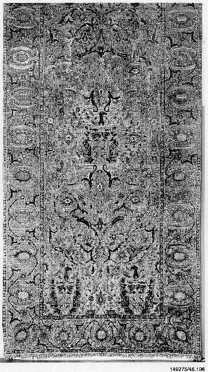 The Czartoryski Carpet, Cotton (warp), silk (weft and pile), metal wrapped thread; asymmetrically knotted pile, brocaded