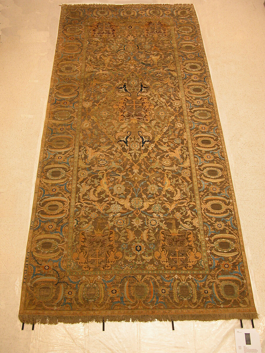 The Czartoryski Carpet, Cotton (warp), silk (weft and pile), metal wrapped thread; asymmetrically knotted pile, brocaded