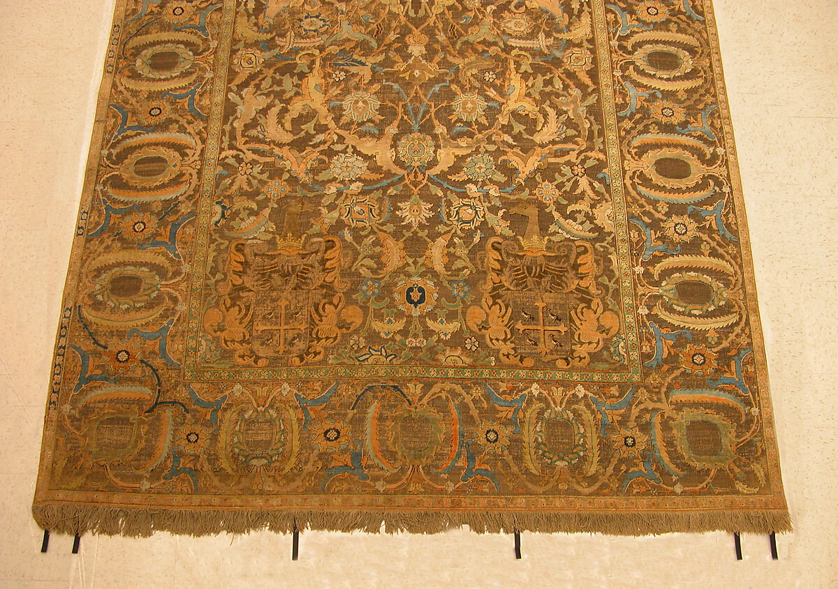 The Czartoryski Carpet, Cotton (warp), silk (weft and pile), metal wrapped thread; asymmetrically knotted pile, brocaded
