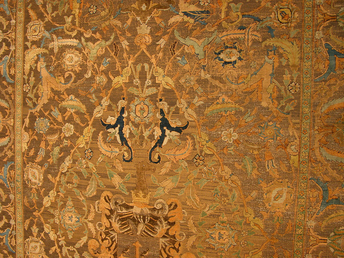 The Czartoryski Carpet, Cotton (warp), silk (weft and pile), metal wrapped thread; asymmetrically knotted pile, brocaded